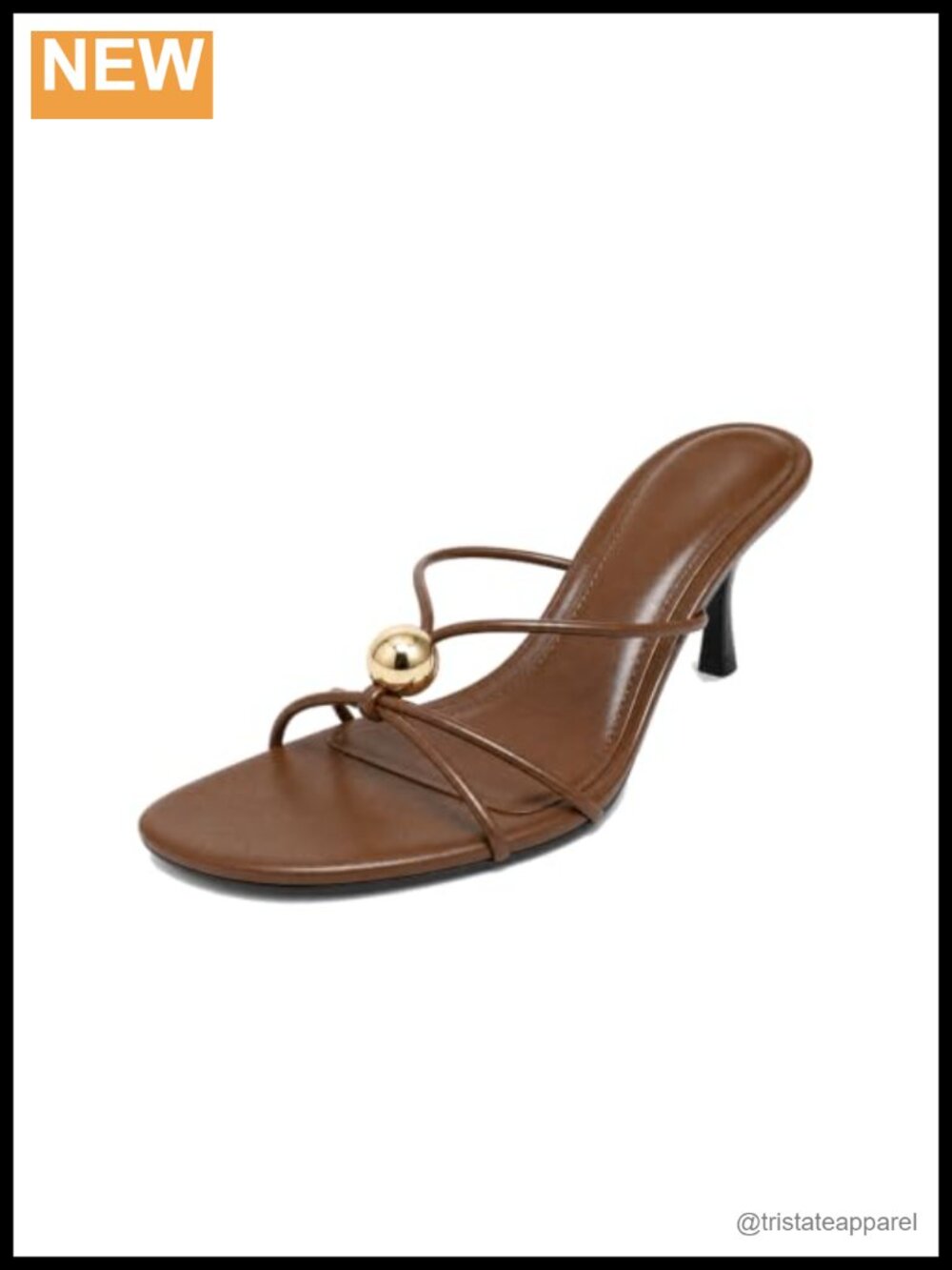 Strappy Stiletto Heeled Sandals Faux Leather Slip On